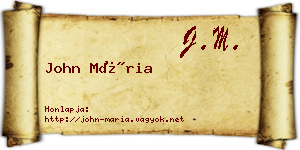 John Mária névjegykártya
