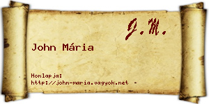 John Mária névjegykártya