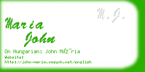 maria john business card
